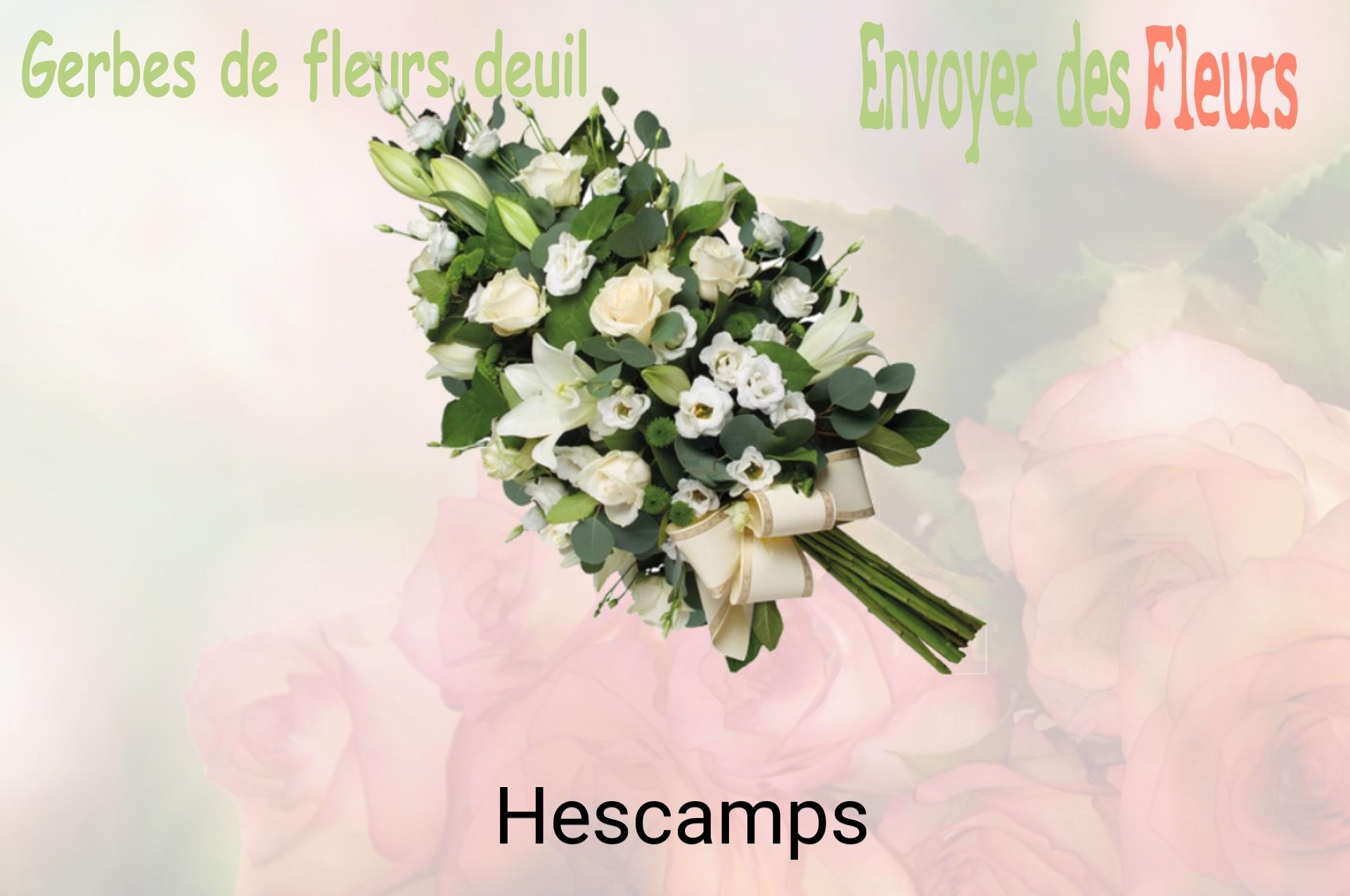 Gerbe de fleurs de deuil livrée à Hescamps